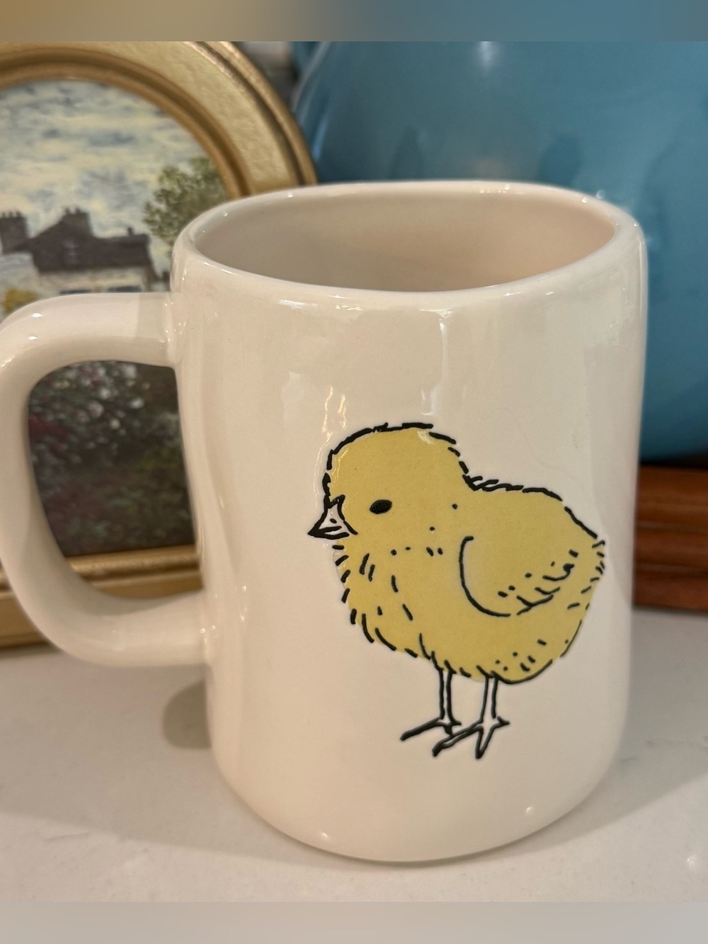 New Rae Dunn Cute Chick 16oz Big Coffee Tea Mug Chicken Easter Magenta Ceramic E